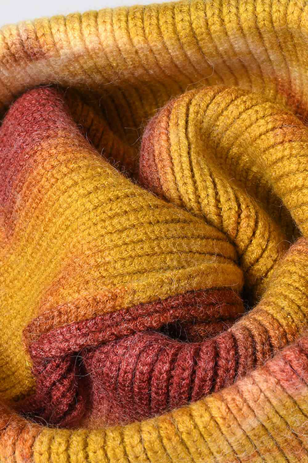 Tie-Dye Cuffed Rib-Knit Beanie Hat - Damned Threads